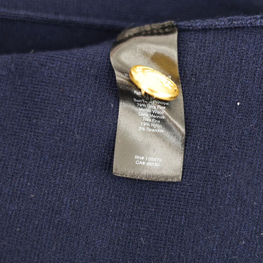 Rag & Bone Women Navy Merino Wool Knit Alex Slim Front Button Blazer Size S - Picture 9 of 11